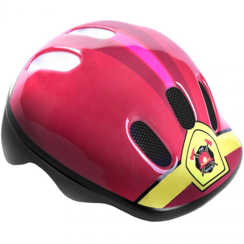Spokey Biker 6 Fireman Jr Bicycle Helmet for Kids - Safe & Adjustable, 44-48 cm, Red
