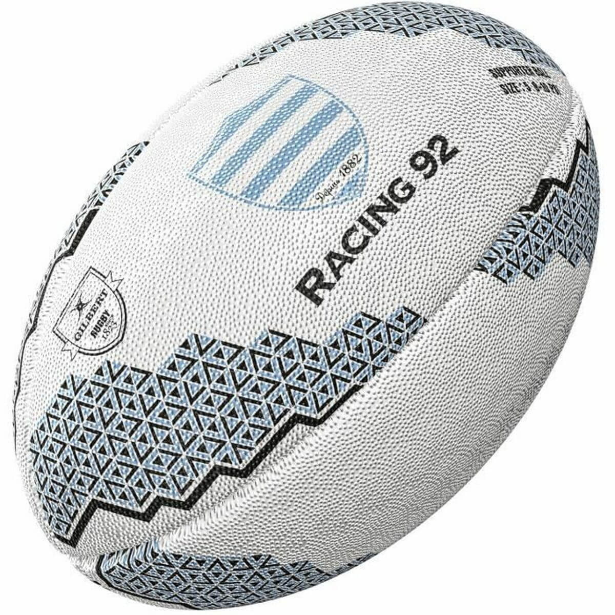 Rugby Ball Gilbert Racing 92 in multicolour design, ideal for outdoor sports and adventures, available at revlando.com.