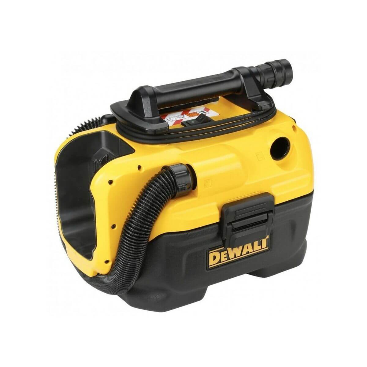 Cordless Vacuum Cleaner Dewalt DCV584L in yellow and black for outdoor and camping use, with HEPA filter and 300W power.