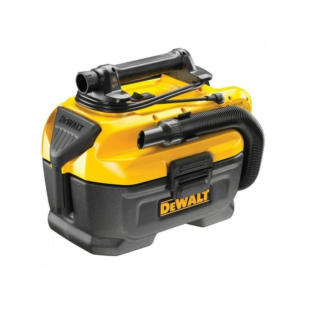 Cordless Vacuum Cleaner Dewalt DCV584L in yellow and black for outdoor and camping use, with HEPA filter and 300W power.