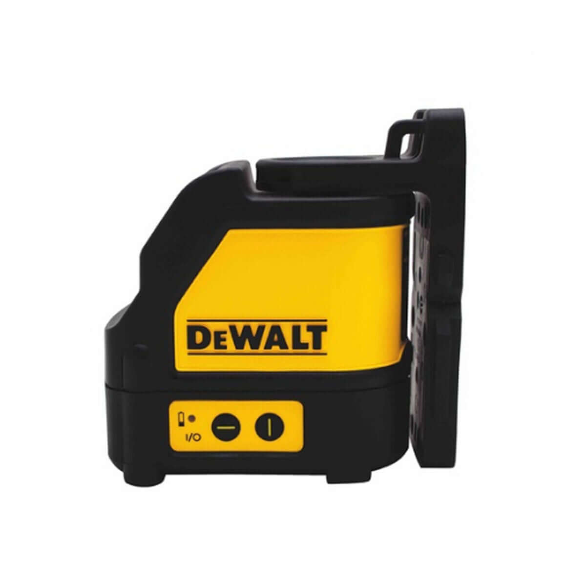 Dewalt laser level in yellow and black design, perfect for outdoor adventures and camping, available at revlando.com.