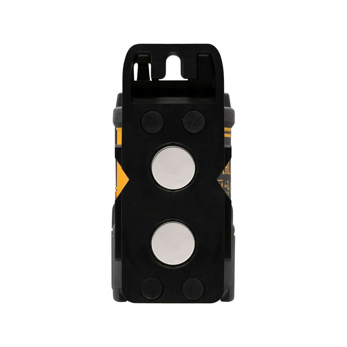 Dewalt laser level in yellow and black design, perfect for outdoor adventures and camping, available at revlando.com.