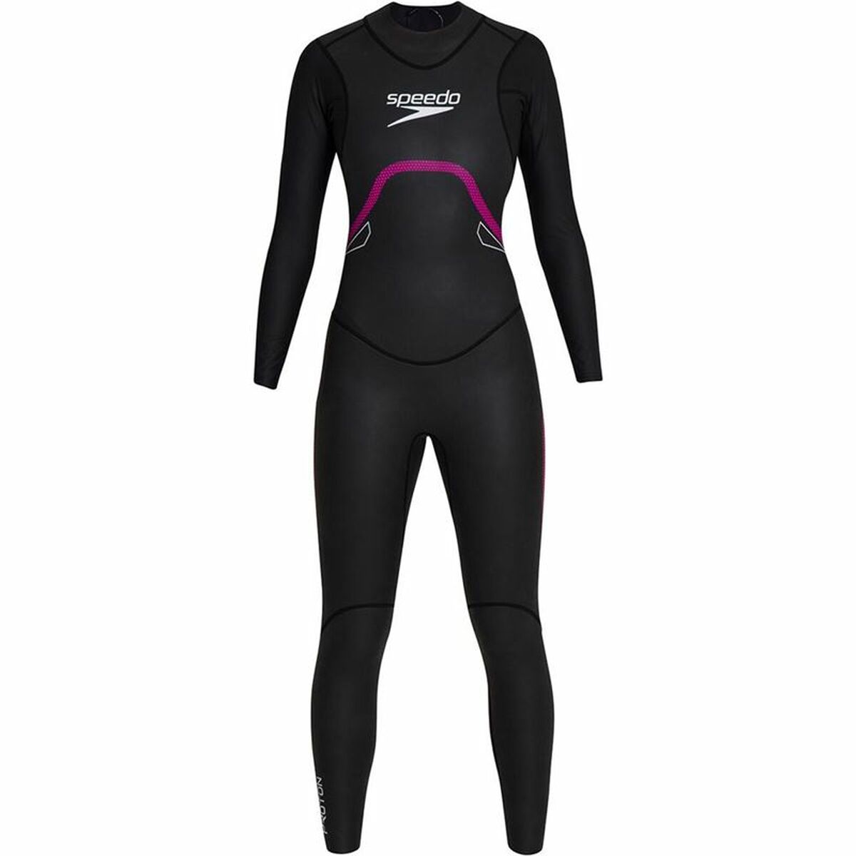 Neoprene Speedo Proton full wetsuit for women in pink and black, ideal for outdoor camping and adventure sports.