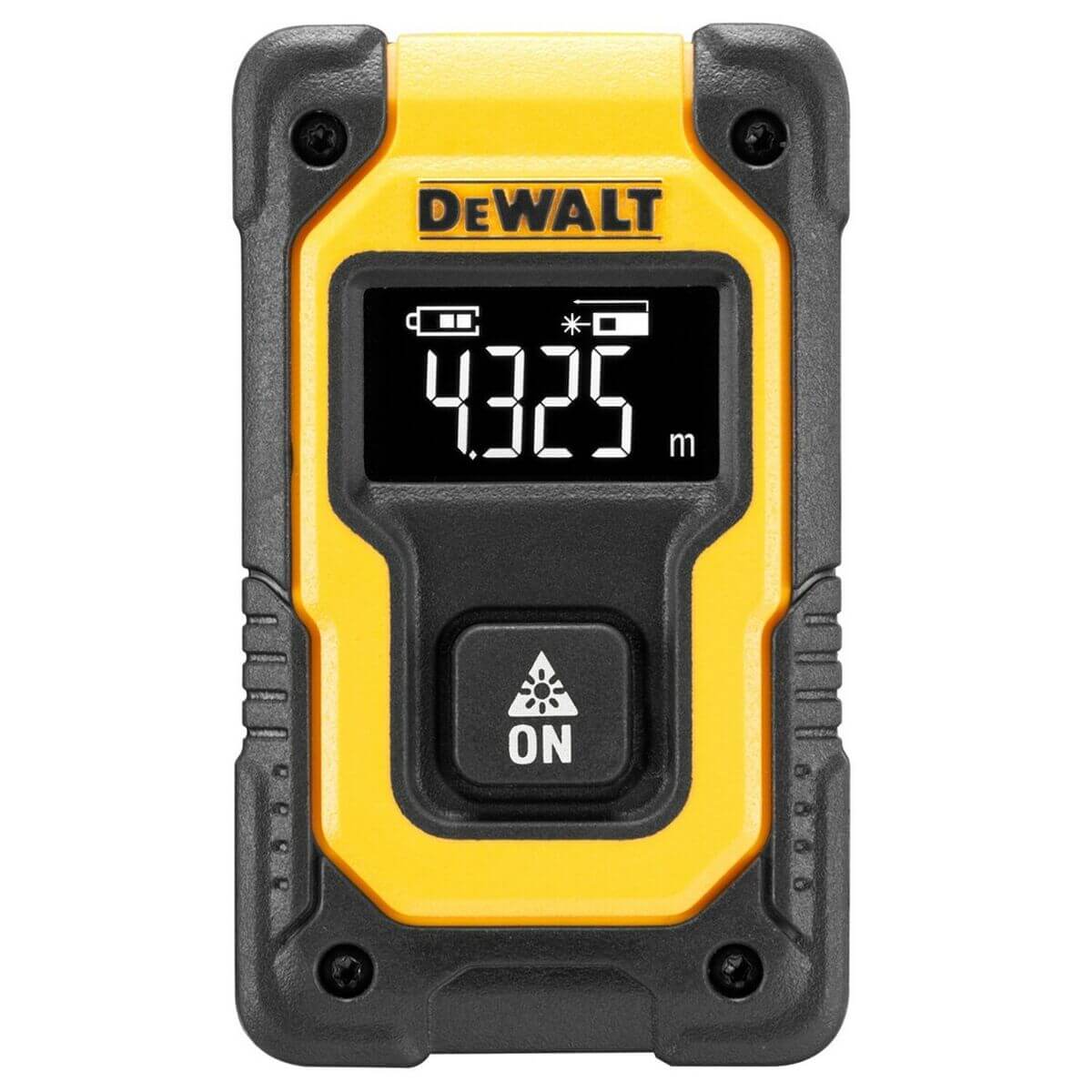 Dewalt DW055PL-XJ 15m telemeter in black and yellow, ideal for outdoor adventures and camping from revlando.com.
