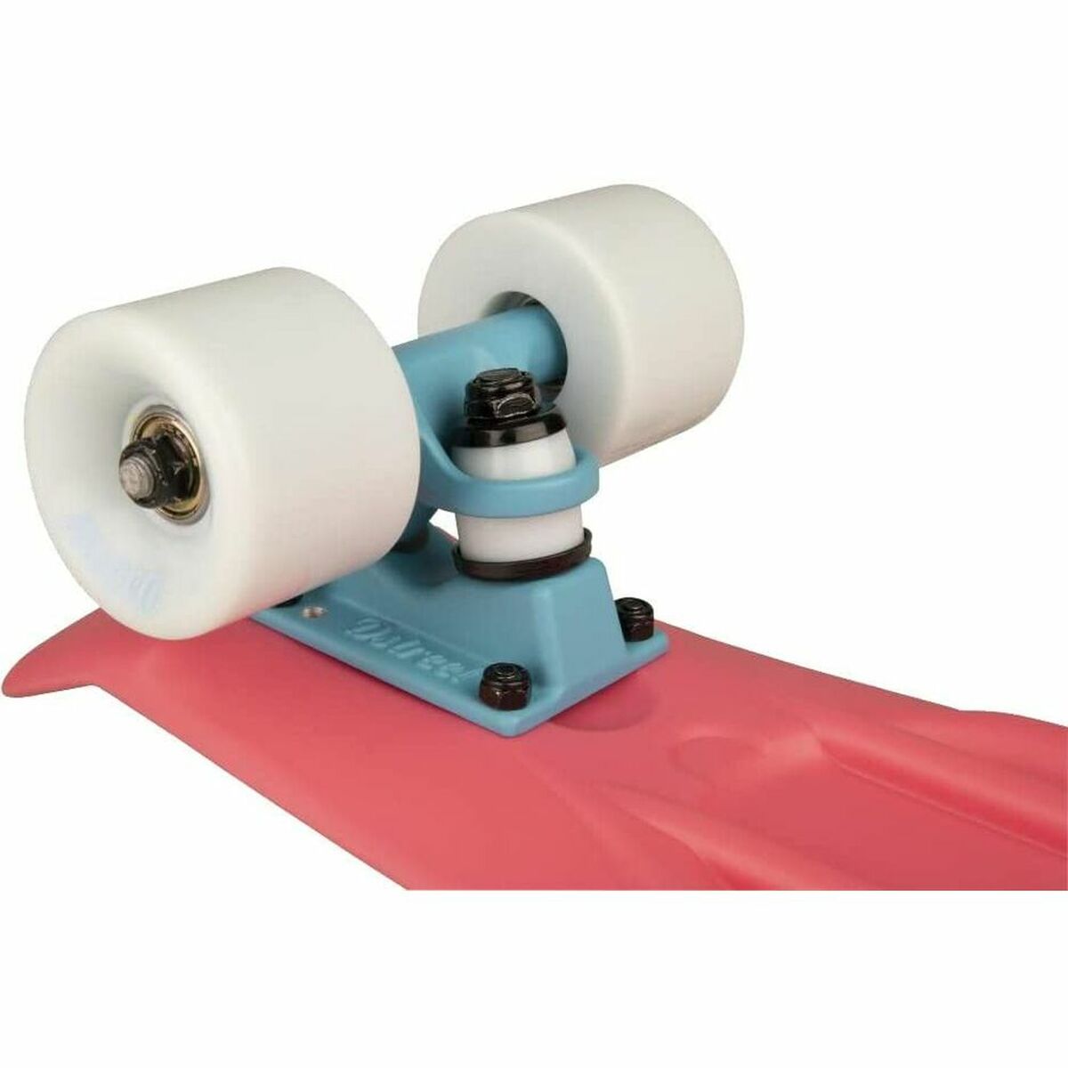 Top view of the pink Skate Dstreet Cruiser Soft 23" skateboard, ideal for outdoor adventures and camping.