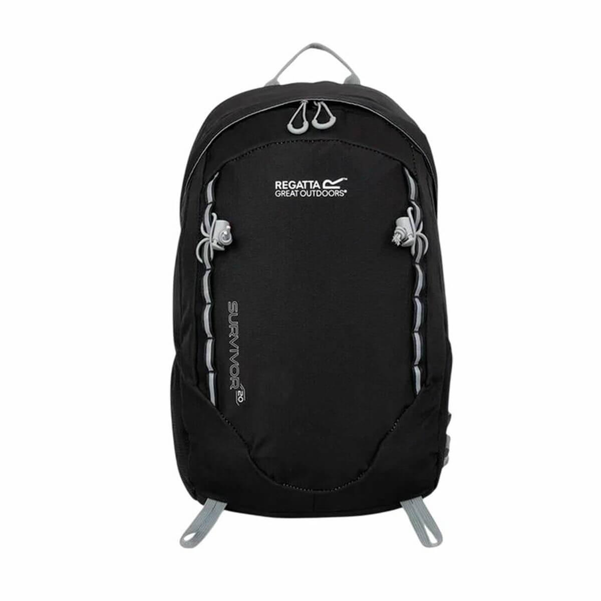 Hiking Backpack Regatta Survivor V4 in black, ideal for outdoor adventures and camping activities from revlando.com.