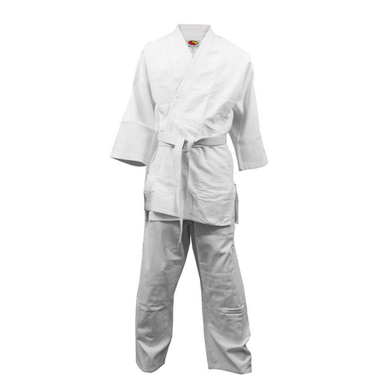 SMJ Sport Jr Judo Uniform - 350g, Classic White Kimono with Belt - Perfect for Kids & Beginners