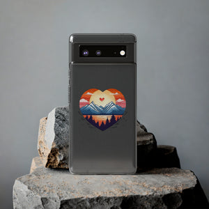 Funda para teléfono con diseño de amor en la montaña