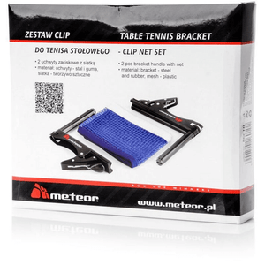 Table Tennis Net Meteor 16010 Blue - High-Quality Mesh with Grips