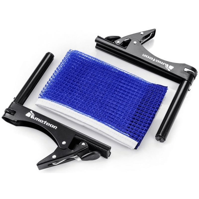 Table Tennis Net Meteor 16010 Blue - High-Quality Mesh with Grips