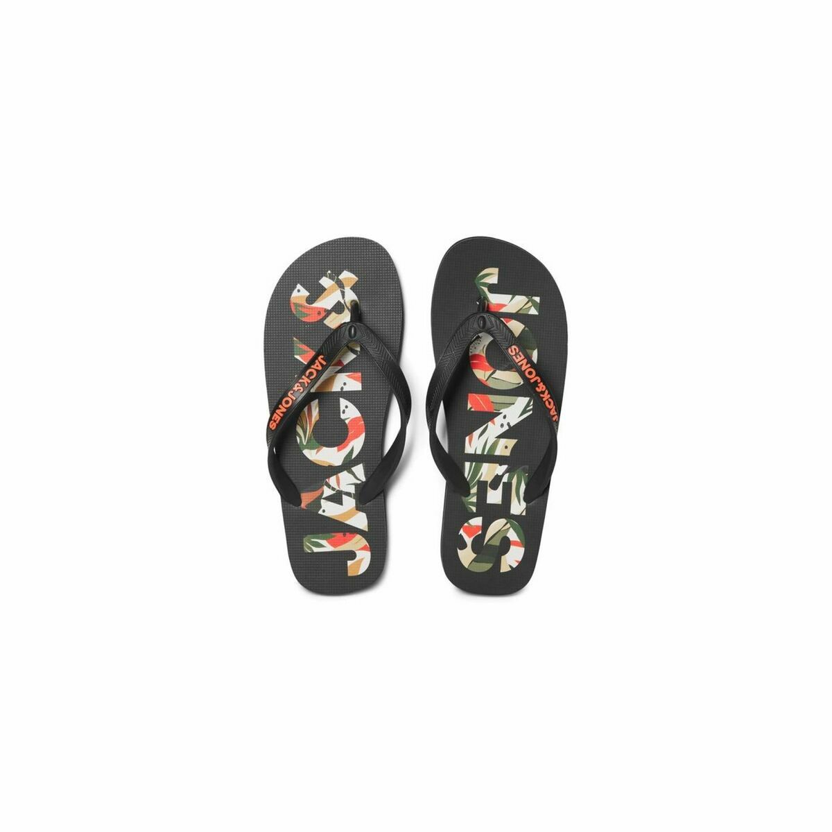 Men's Flip Flops Jack & Jones FWLOGO PALM PRINT 12230642 Black-5