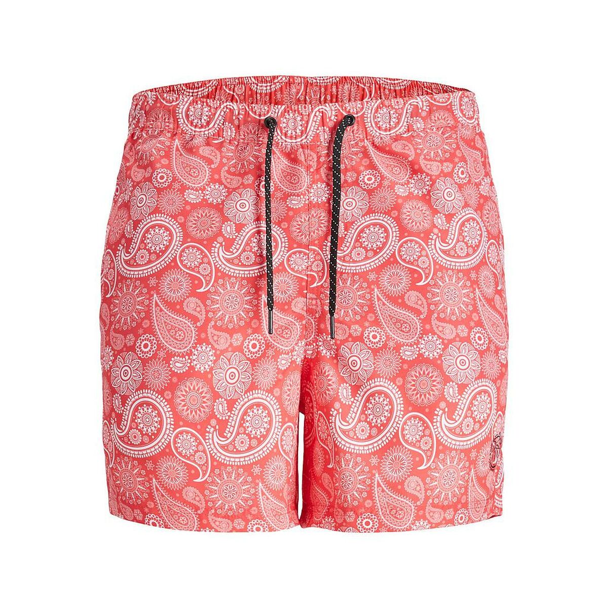 Men’s pink paisley bathing costume by Jack & Jones, perfect for outdoor adventures and summer fun at revlando.com.