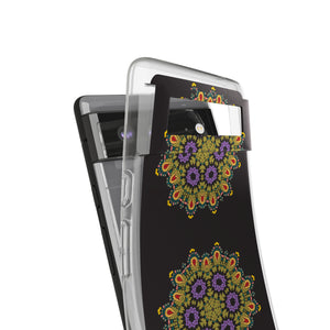 Funda para teléfono con diseño de mandala dorado