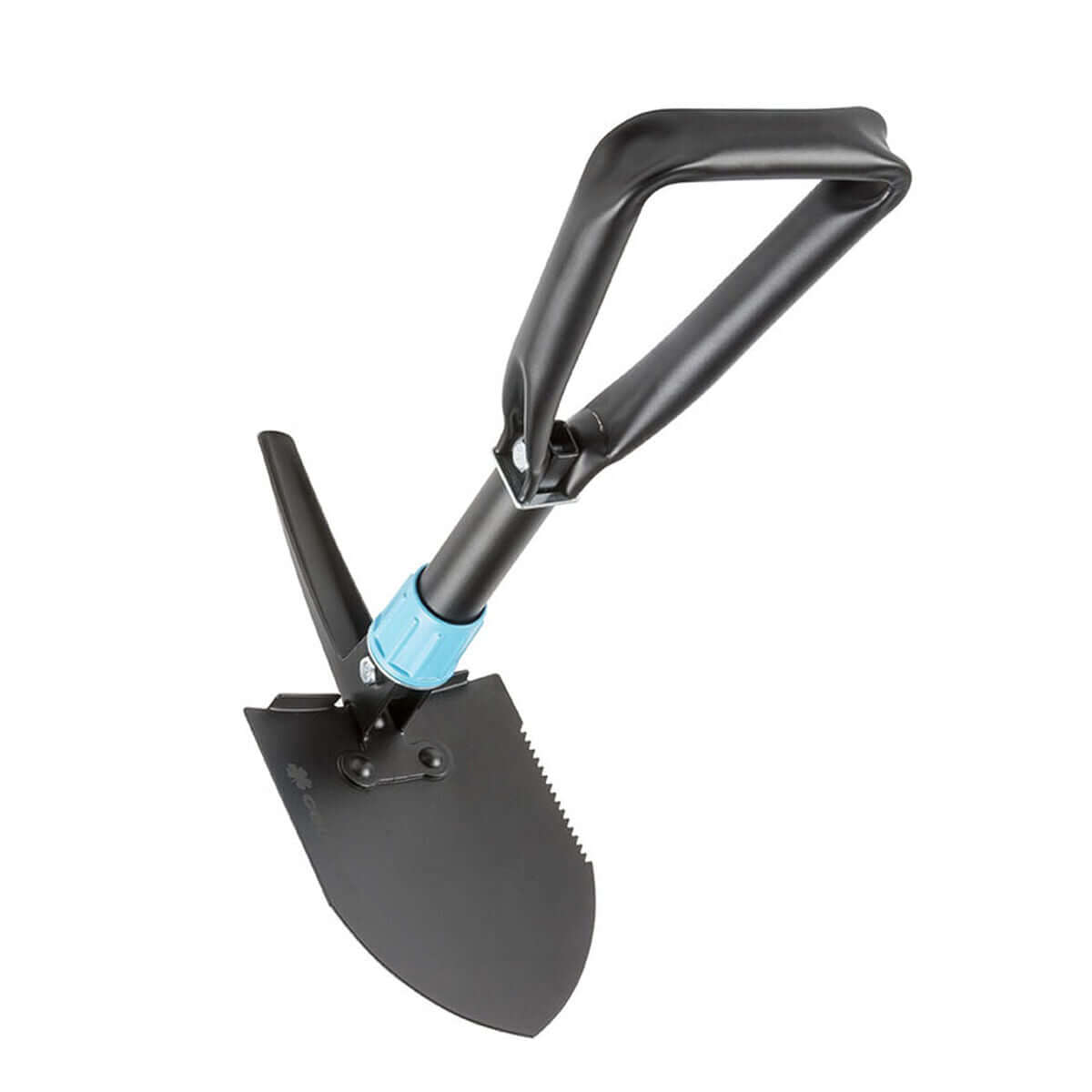 Foldable Shovel Cellfast Ideal Pro in blue and black, ergonomic handle for outdoor camping adventures.