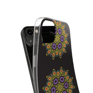 Funda para teléfono con diseño de mandala dorado