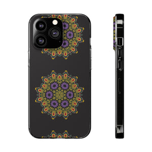 Funda para teléfono con diseño de mandala dorado