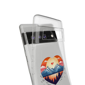 Funda para teléfono con diseño de amor en la montaña