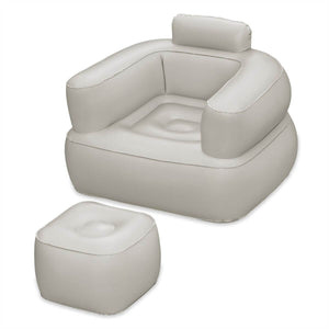 Bestway Inflatable Armchair with Footrest Assorted Color 107x99x80/48x48x36 cm Indoor 75137-6