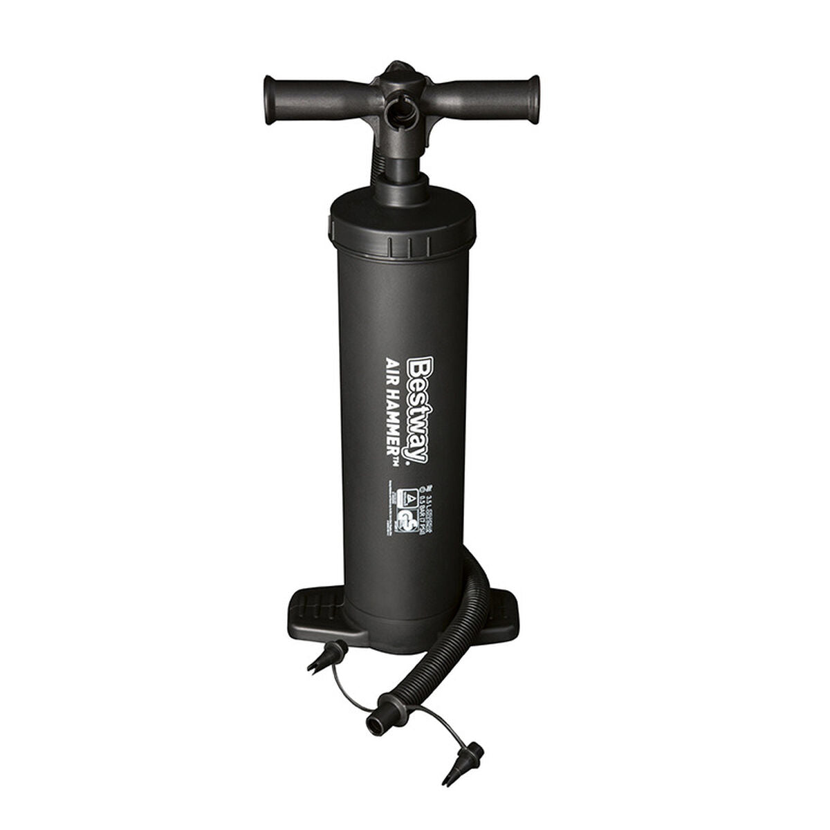 Air Pump Bestway 48 cm in black, ideal for outdoor camping adventures, manual operation, suitable for adults.