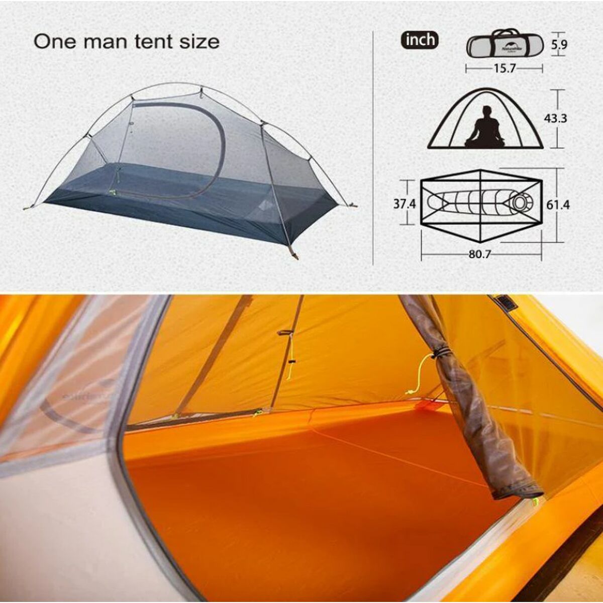 Tent Naturehike 00023810-ORANGE Orange-4