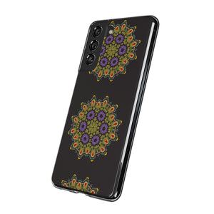 Funda para teléfono con diseño de mandala dorado