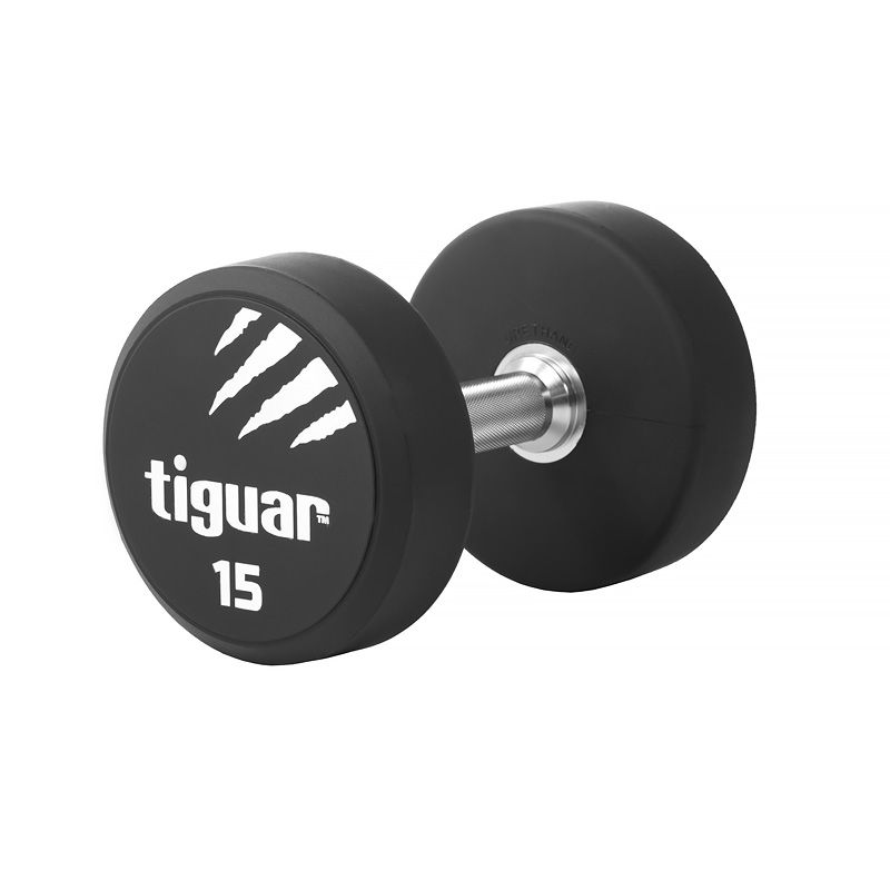 Tiguar TI-WHPU0150 Dumbbell 15kg – Durable PU Polyurethane, Secure Grip, Multiple Weights