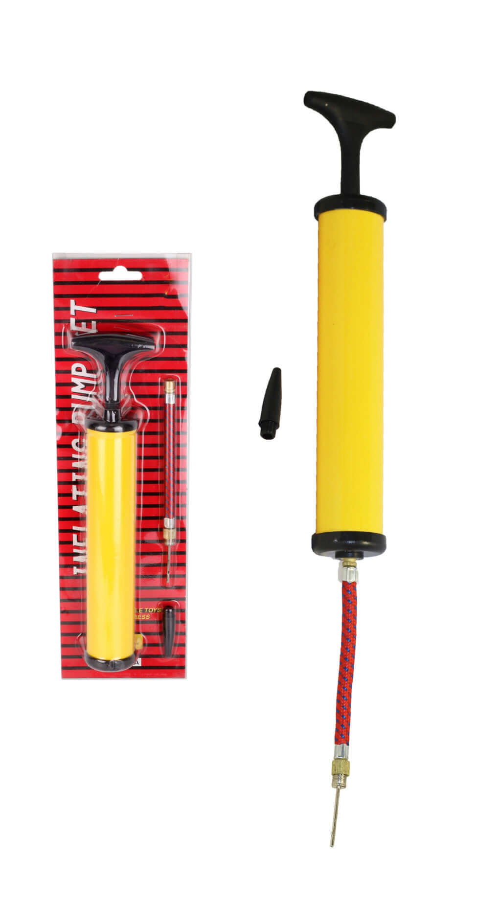 FOOTBALL PUMP/25CM+VALVE NEEDLE-0