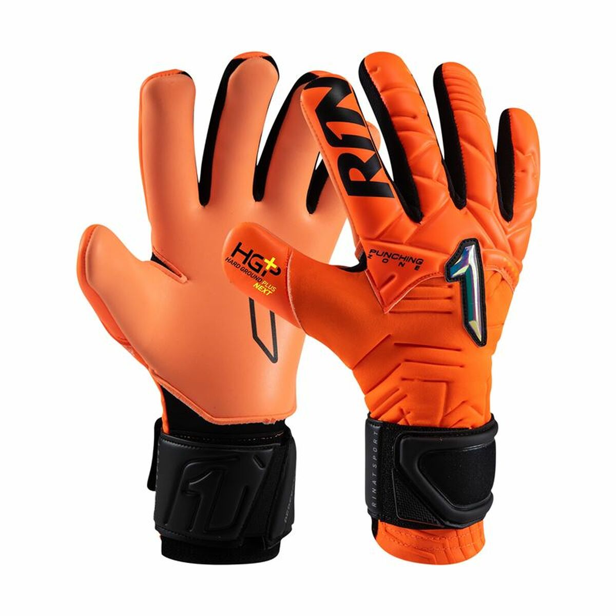 Goalkeeper gloves Rinat Kratos Turf in dark orange, designed for adults, ideal for outdoor sports and adventures at revlando.com.