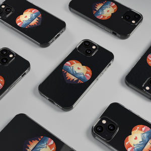 Funda para teléfono con diseño de amor en la montaña