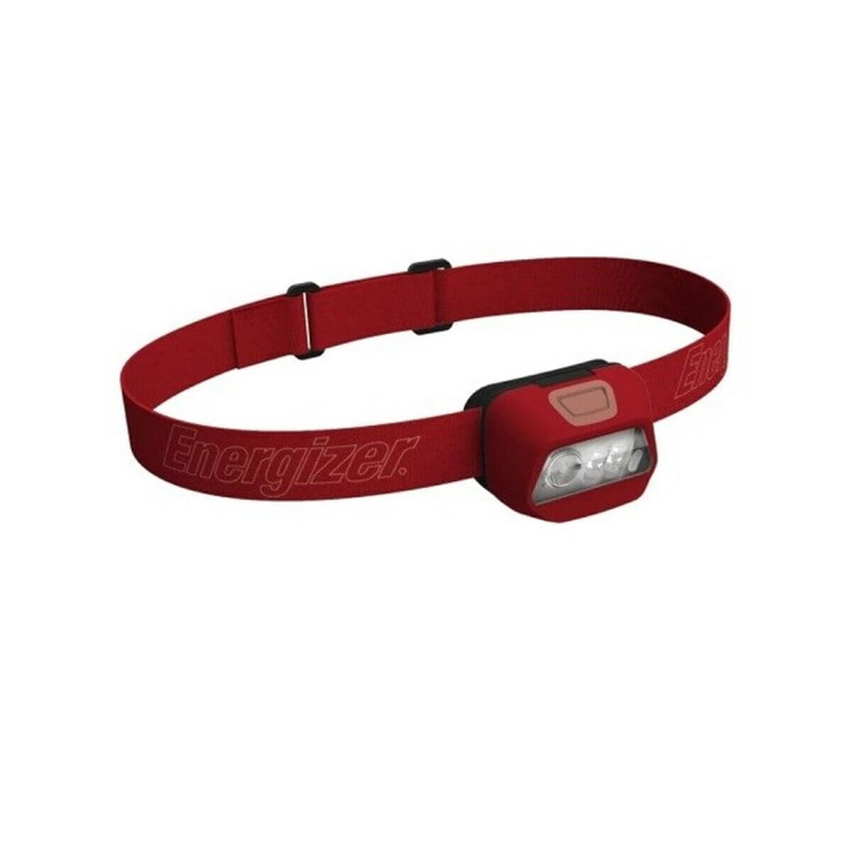 Red Torch Energizer HDL20 headlamp, ideal for outdoor camping adventures, featuring LED and IPX4 protection.