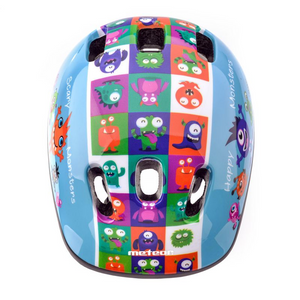 Casco de bicicleta Meteor KS06 Happy Monsters Jr para niños: ajustable, ligero y seguro