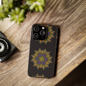 Funda para teléfono con diseño de mandala dorado