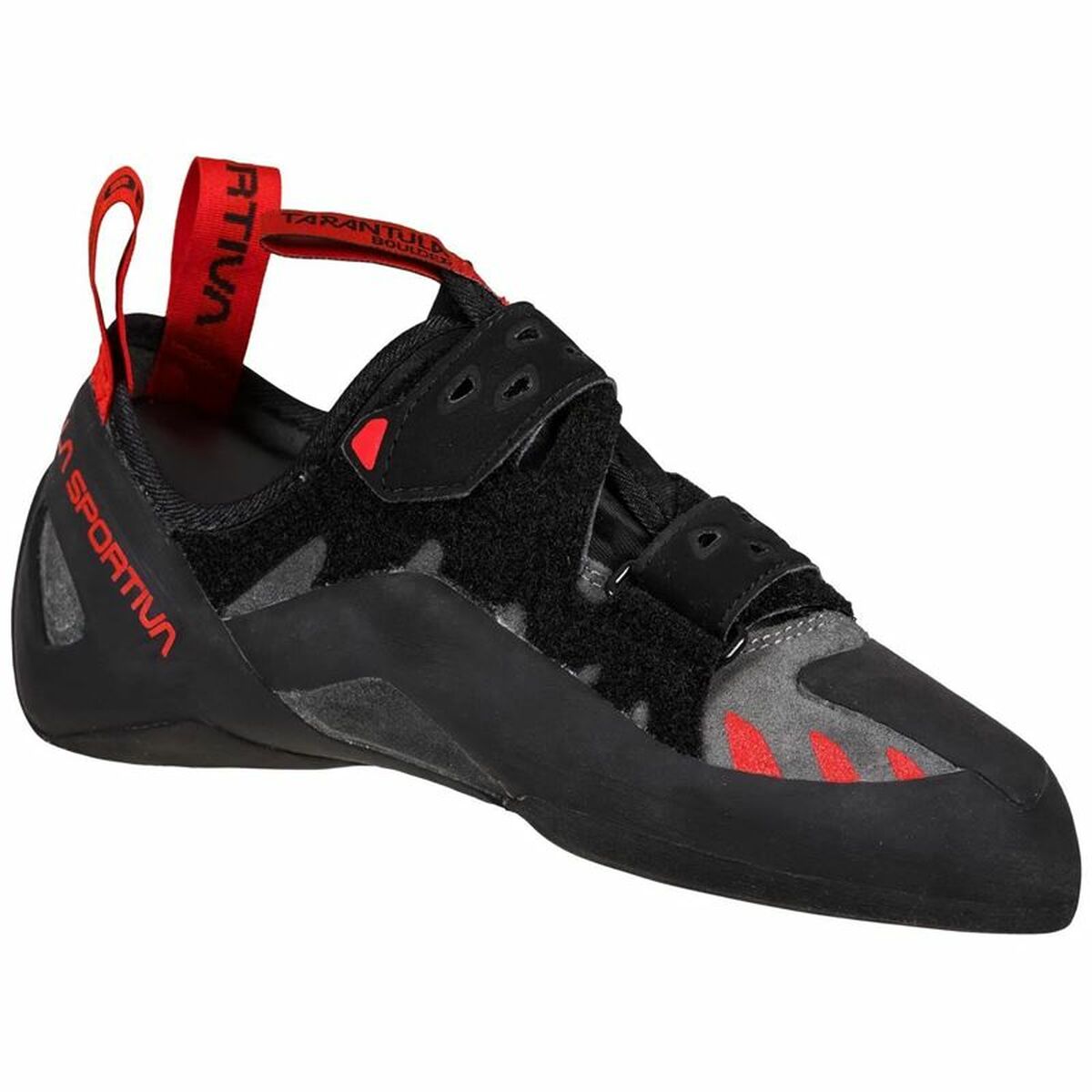 La Sportiva Tarantula Boulder shoes for adults, ideal for outdoor adventures and camping, available at revlando.com.