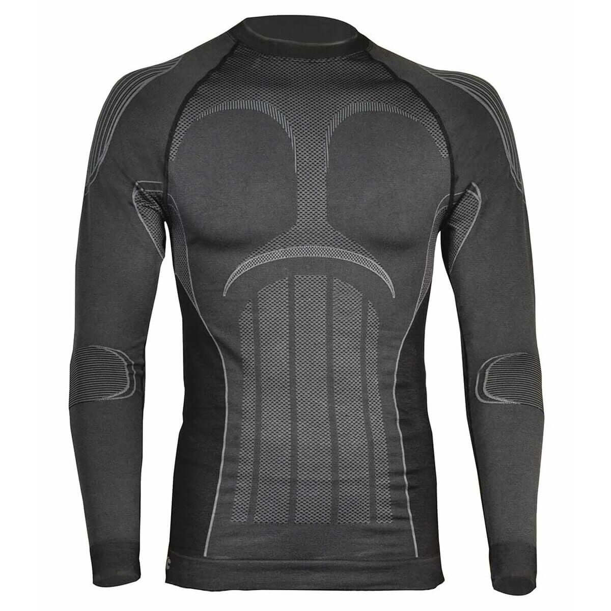 Men’s Thermal T-shirt in anthracite dark grey, perfect for outdoor adventures and camping. Available at revlando.com.