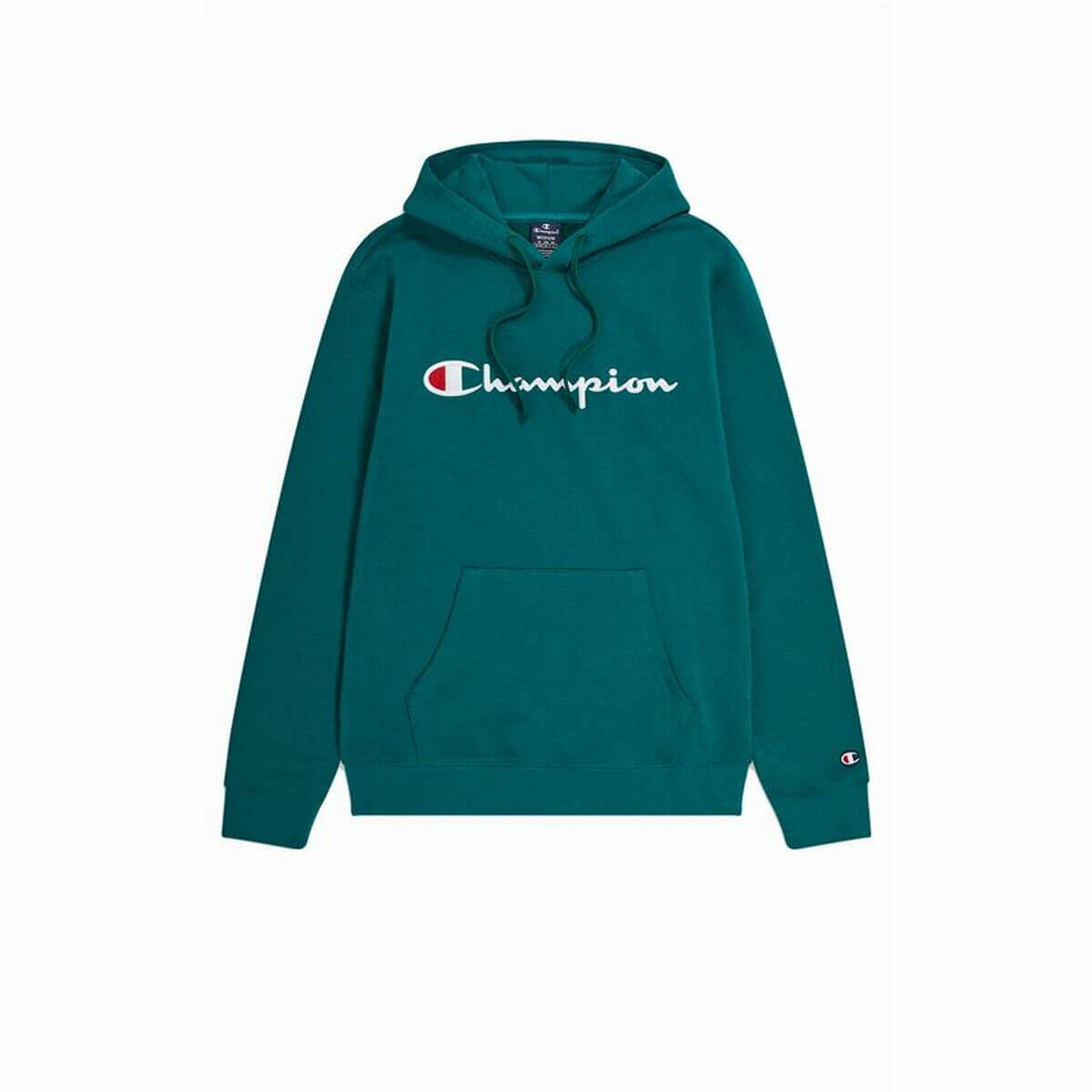 Men's Champion Hoodie in teal, perfect for outdoor adventures and camping. Available at revlando.com.