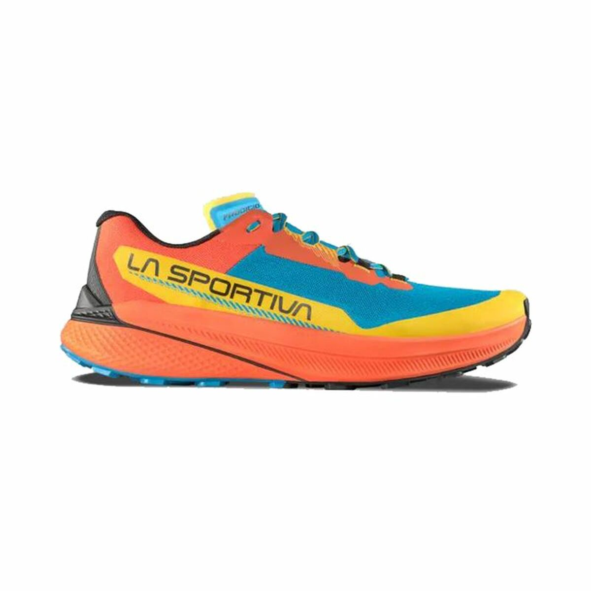 La Sportiva Prodigio Tropic Orange running shoes for adults, ideal for outdoor adventures and camping, available at revlando.com