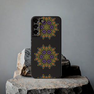 Funda para teléfono con diseño de mandala dorado