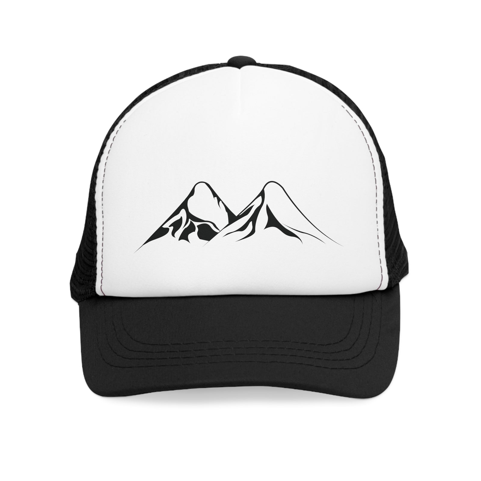 Mesh cap with mountain graphic, perfect for outdoor adventures and camping, available at revlando.com
