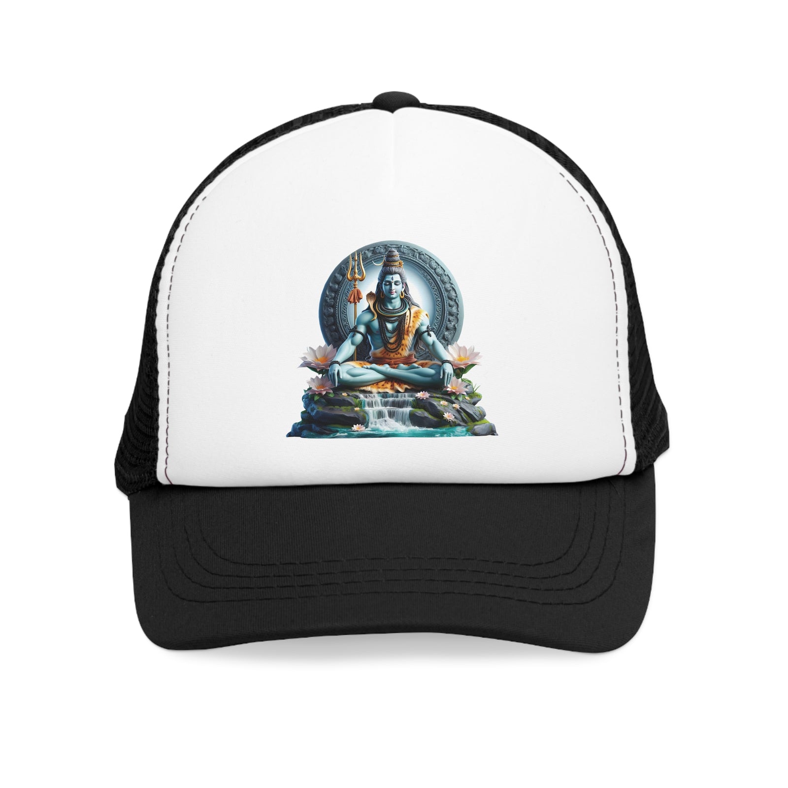 Mesh cap featuring Indian God design, perfect for outdoor adventures and camping. Available at revlando.com.