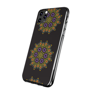 Funda para teléfono con diseño de mandala dorado