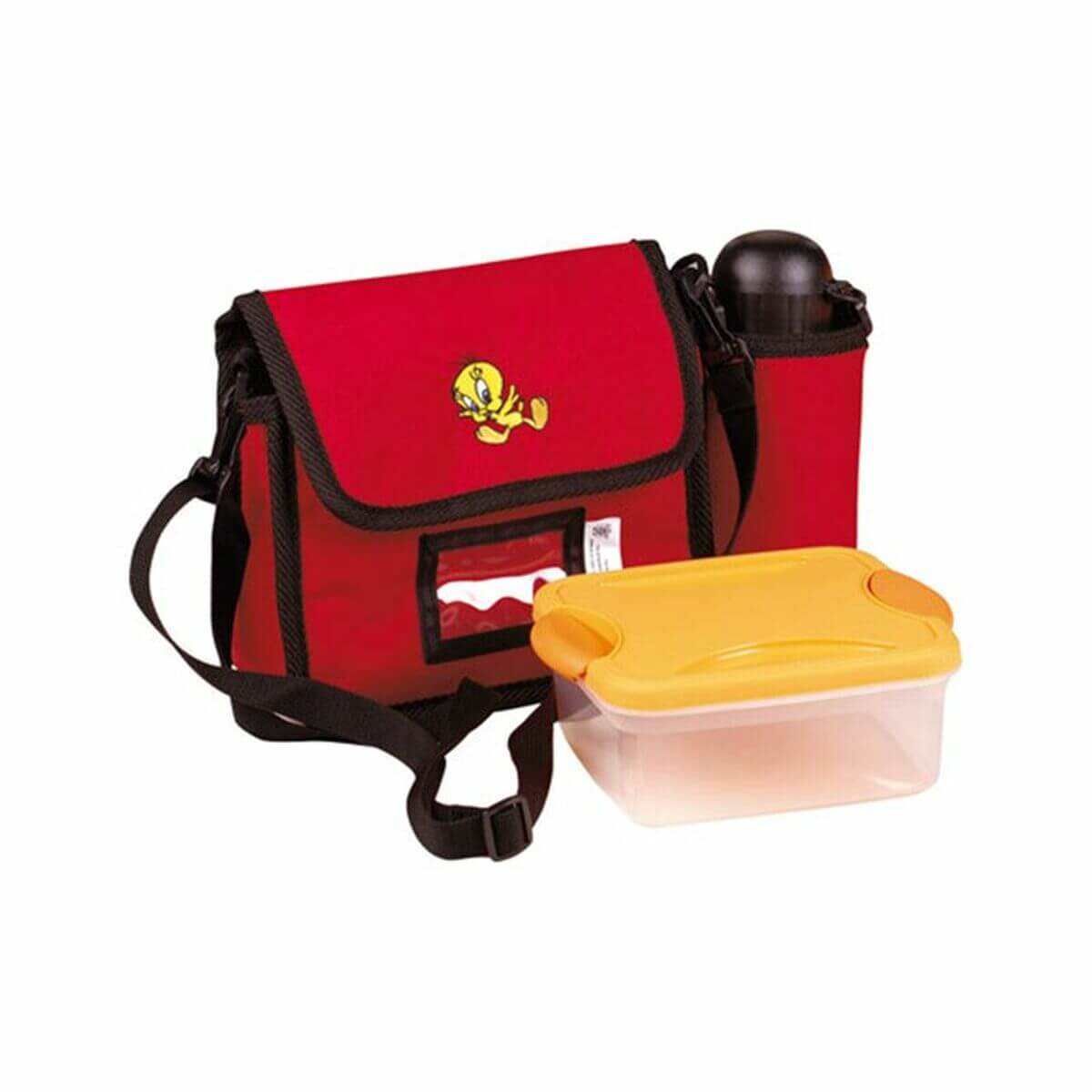 Reusable Food Bag Laken Piolin Red with yellow container, ideal for outdoor adventures and camping, available at revlando.com.