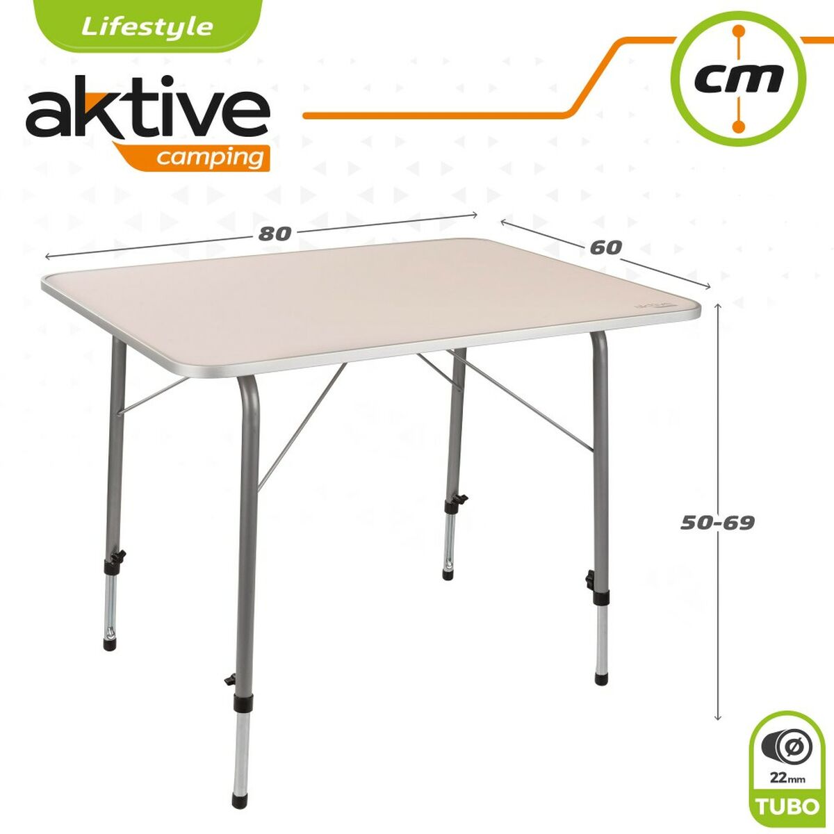 Table Aktive Foldable Camping 80 x 69 x 60 cm-0