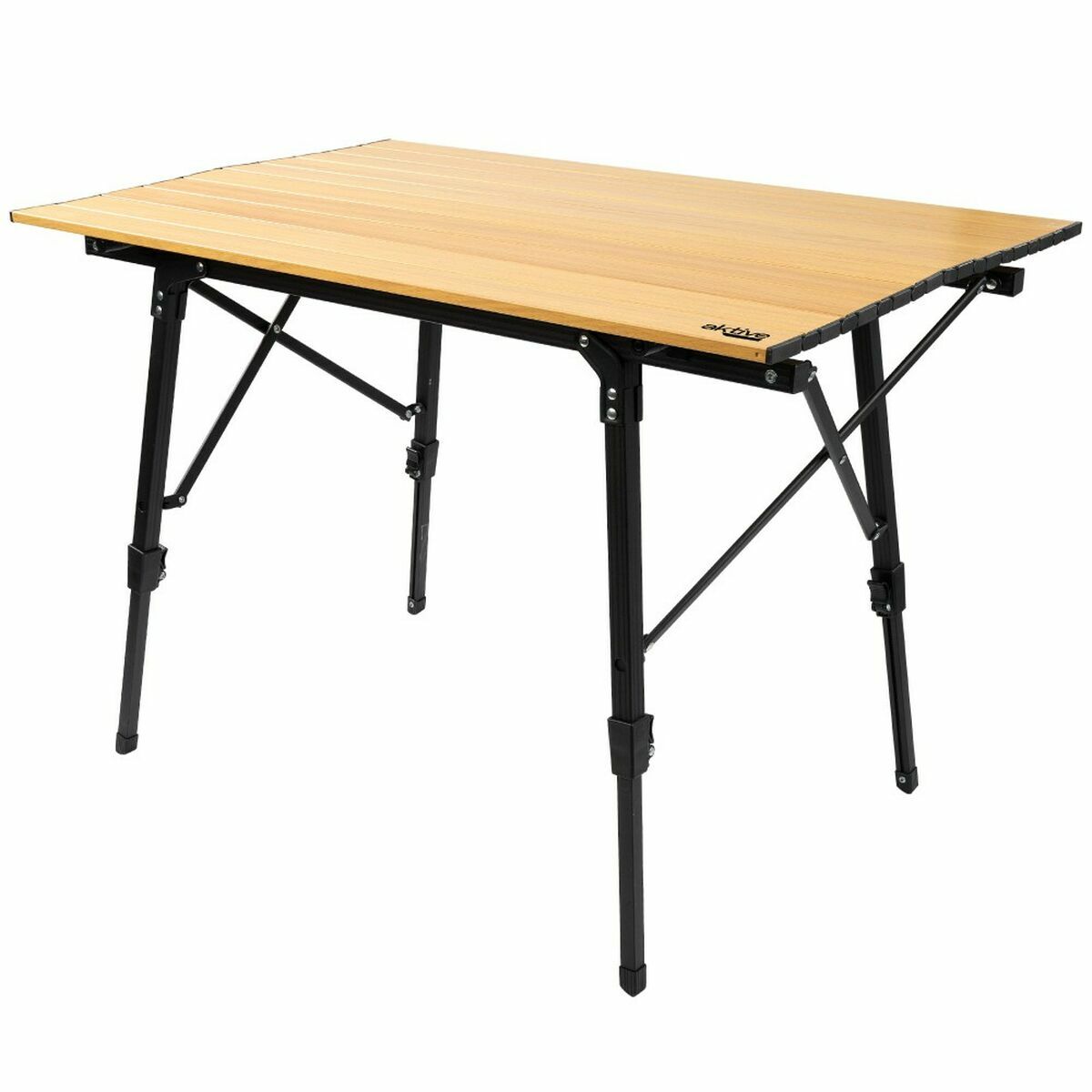 Folding Table Aktive 90 x 70 x 57 cm Camping Black Brown Aluminium-0