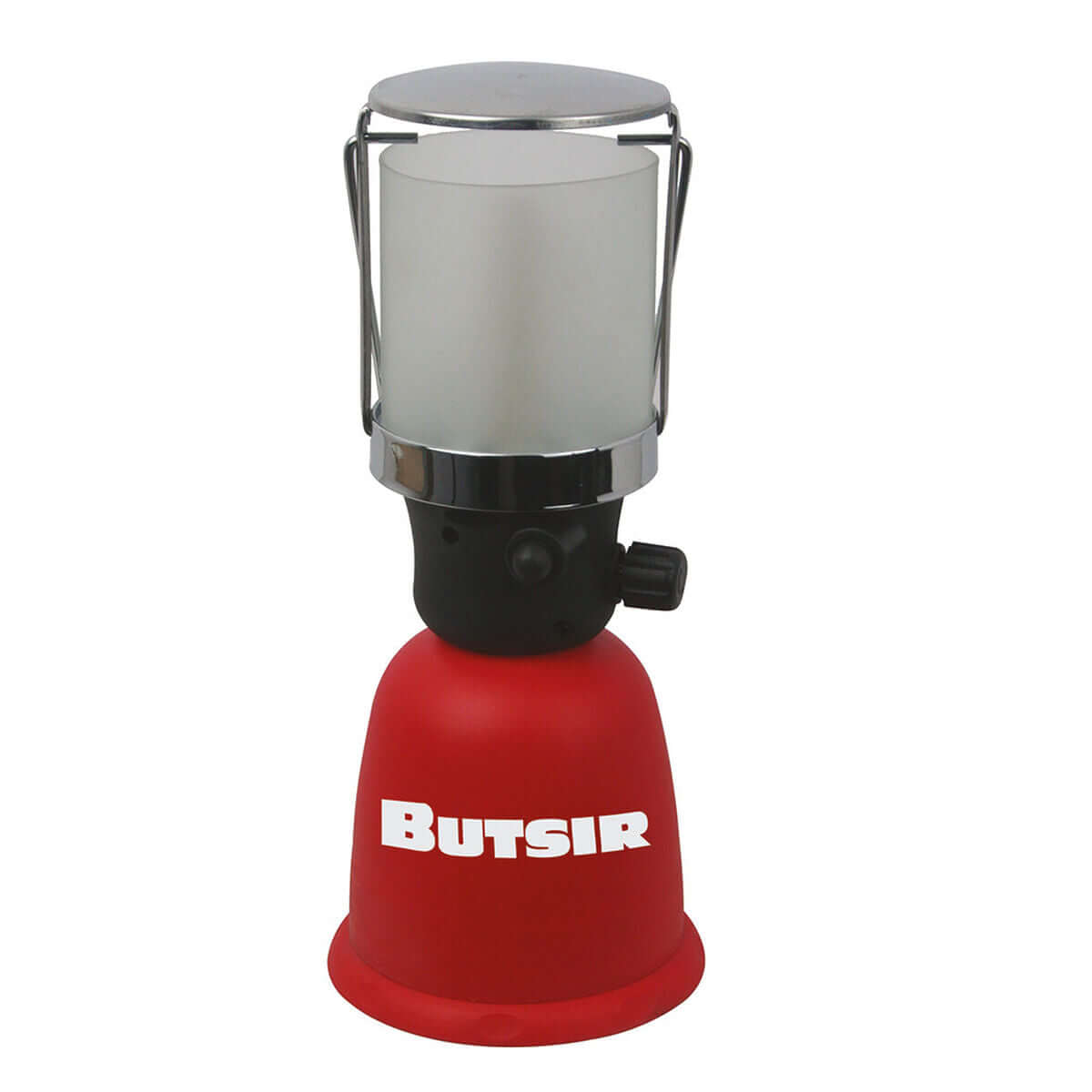 Butsir Alpine Laca0017 Gas camping lamp for outdoor adventures, featuring piezoelectric ignition and gas cartridge.