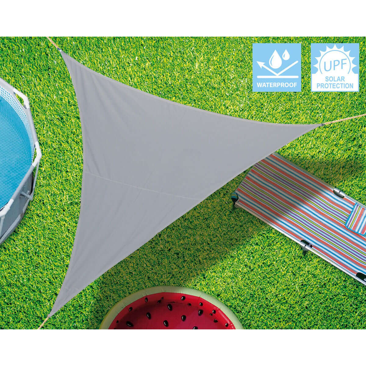 Awning 5 x 5 x 5 m Grey Triangular-0