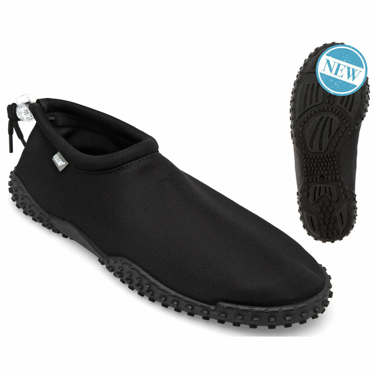 Unisex black rubber slippers for adults, ideal for outdoor adventures and camping, available at revlando.com.