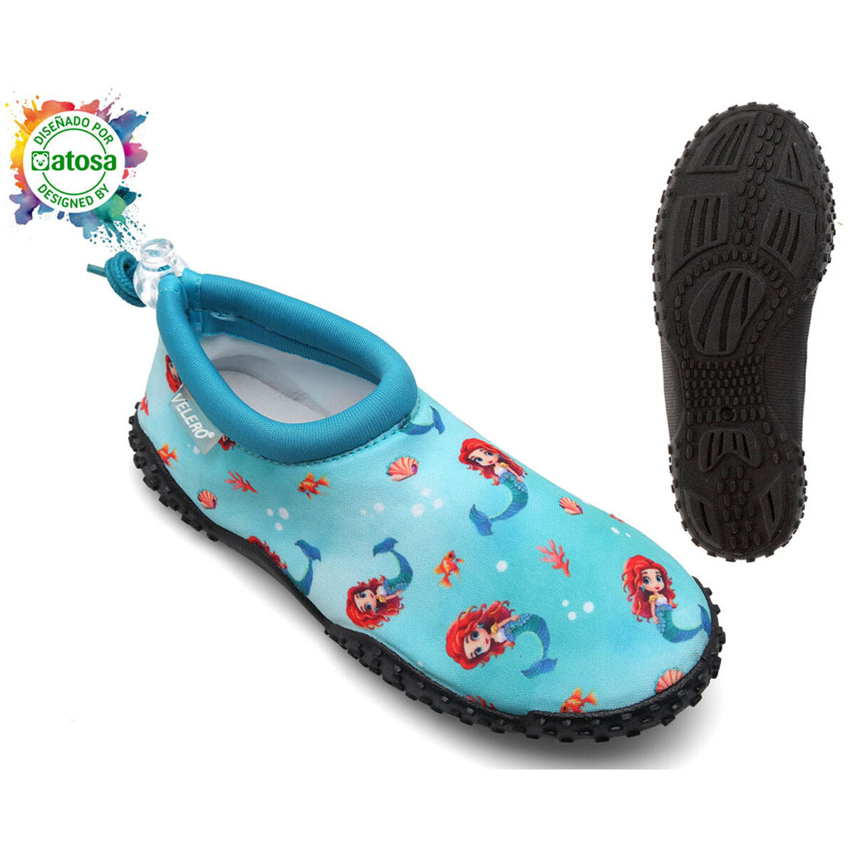 Children's blue mermaid socks for kids, perfect for outdoor adventures and camping. Buy now at revlando.com!