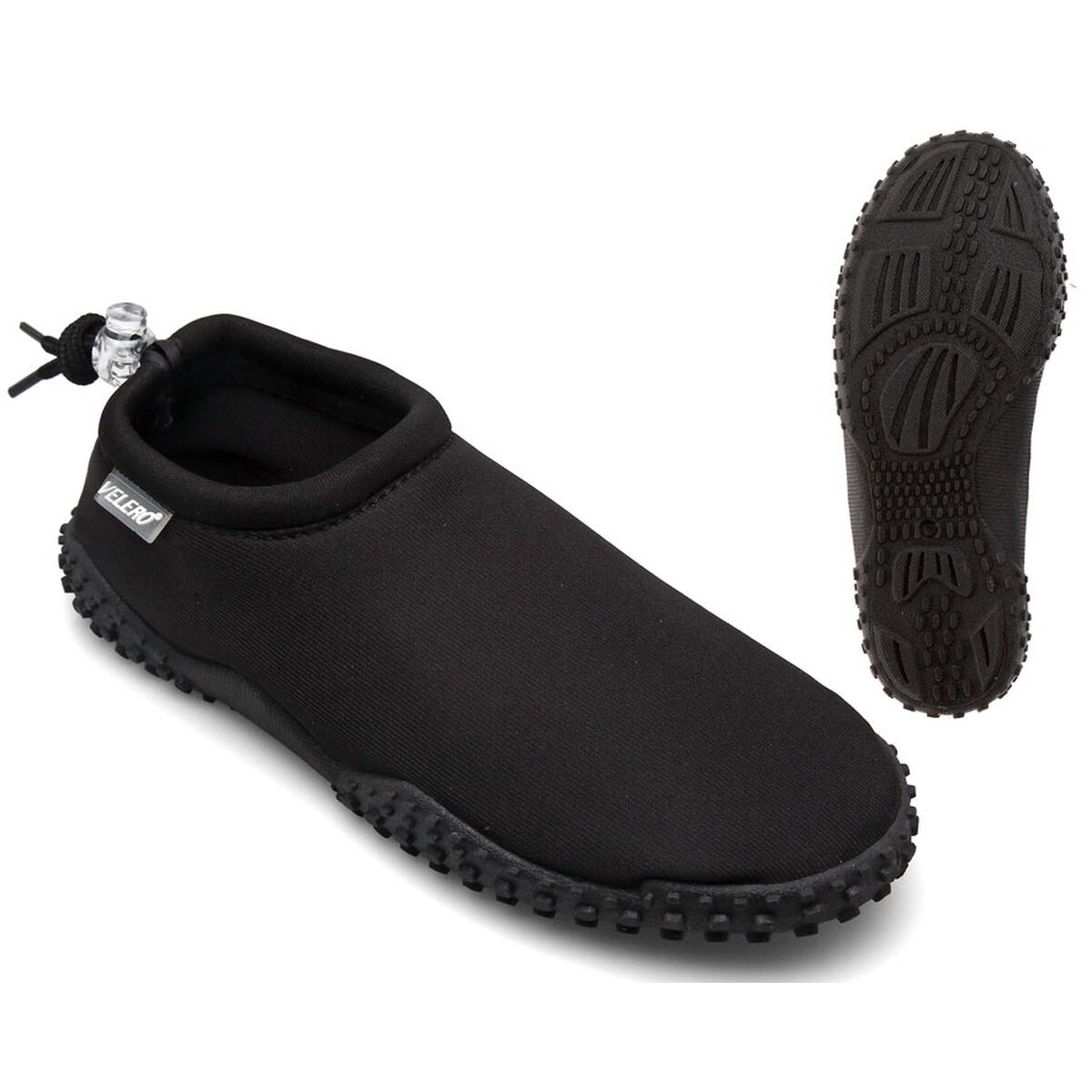 Black rubber slippers for outdoor adventures, camping, and sports from revlando.com, suitable for adults.