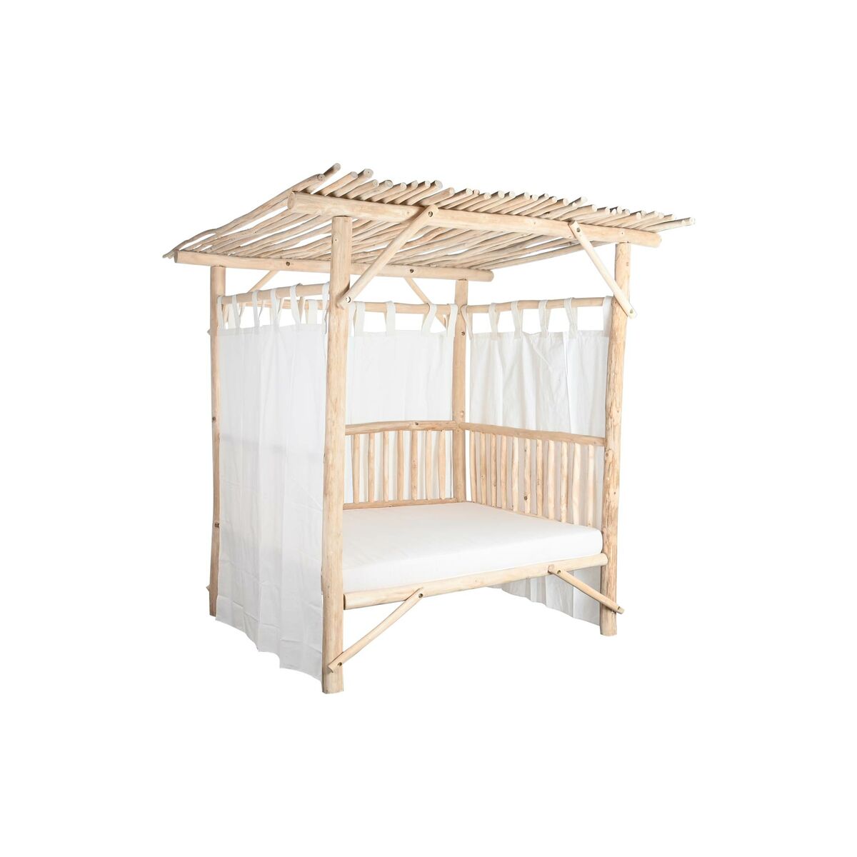 Garden day bed DKD Home Decor White Natural 200 x 180 x 200 cm-0