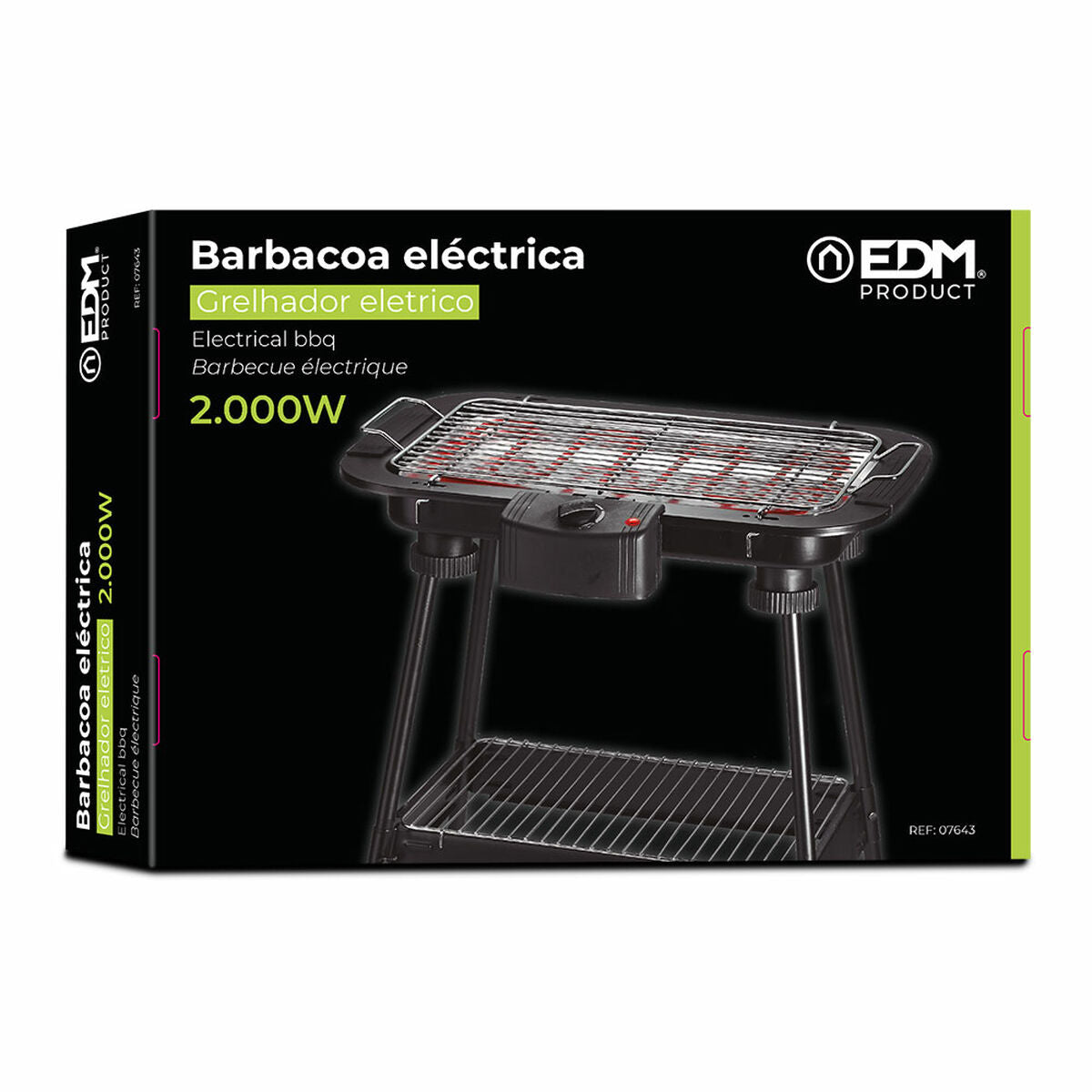 Electric Barbecue EDM 07643 2000 W-0